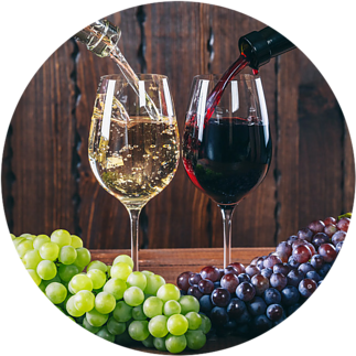 Can Nursing Moms Drink Alcohol - Red and White Wines Being Poured into Glasses Next to Grapes